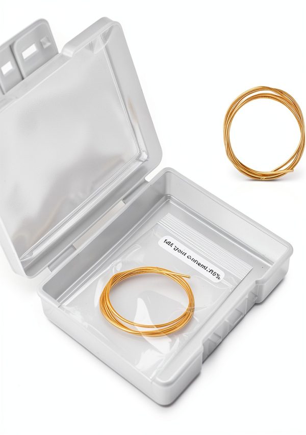 14K Gold Solder Wire for Jewelry Making, 6.3 Inch Long Easy Solder Gold Welding Solder Flux for Jewelry Repair Electronics Plumbing (Low Melting Temperature 1325°F)-0