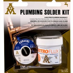 AIM Plumbing Solder Kit 4oz Solder, 2oz Flux, Brush Lead Free-0