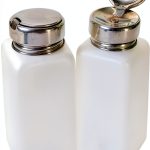 No-Touch Push Down Solvent Dispenser 200ml White Stainless Lid KH866-0
