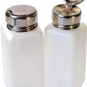 No-Touch Push Down Solvent Dispenser 200ml White Stainless Lid KH866-0